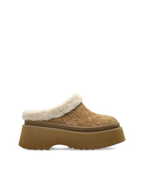 COACH monogram suede mules