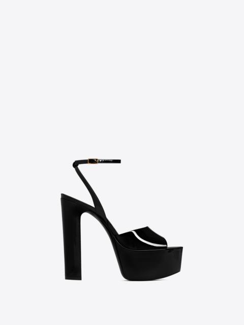SAINT LAURENT jodie platform sandals in patent leather