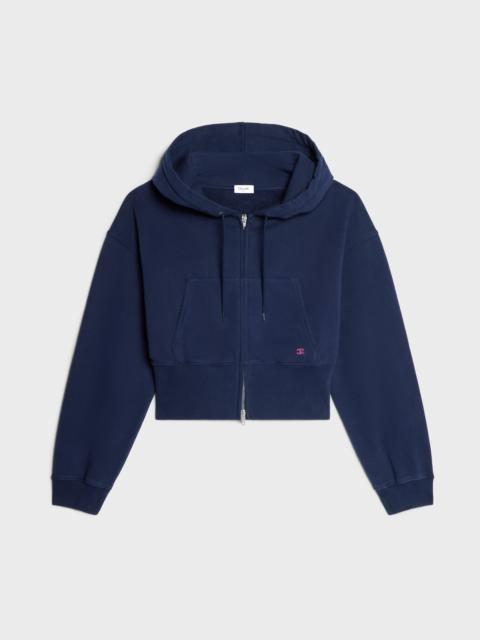 CELINE cropped zipped hoodie IN cotton fleece