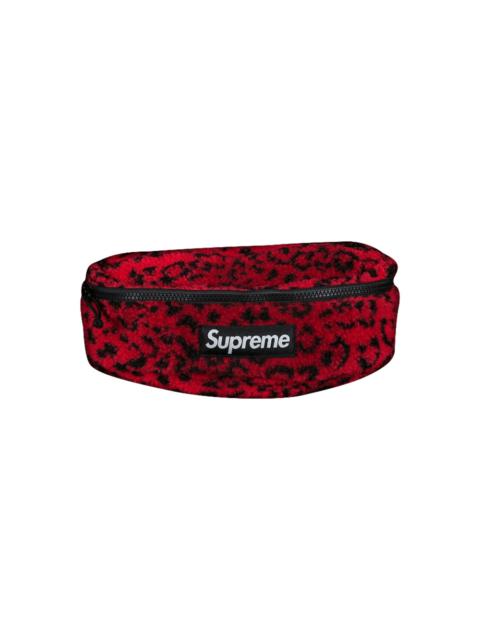 Supreme Leopard Fleece Waist Bag 'Red'