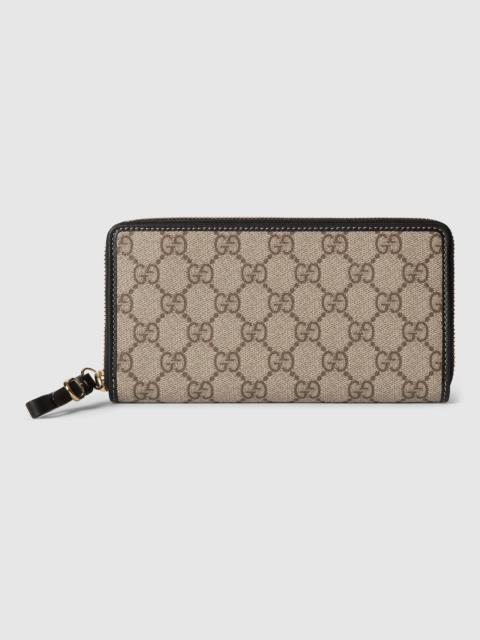 GG Emblem zip around wallet