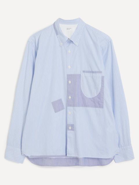 Blue Office Stripe Patched Lazy Day Shirt