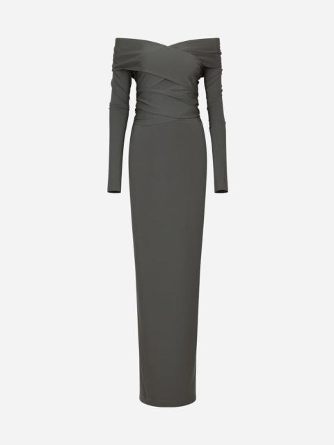 Dolce & Gabbana Long stretch jersey Milano rib dress