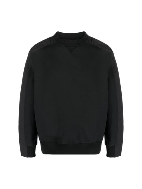 sacai zip-detail long-sleeve sweatshirt