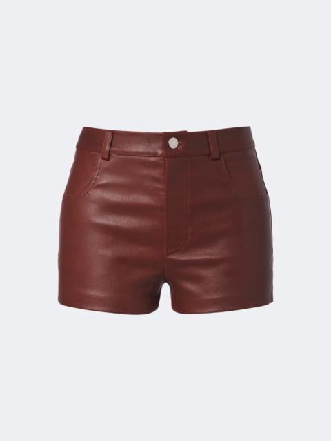 STOULS Roxie mid-rise leather shorts