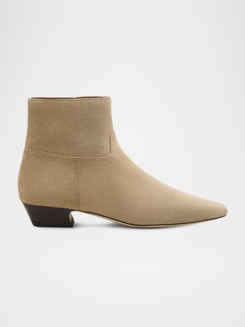 Stuart Weitzman Stassi Suede Zip Ankle Boots