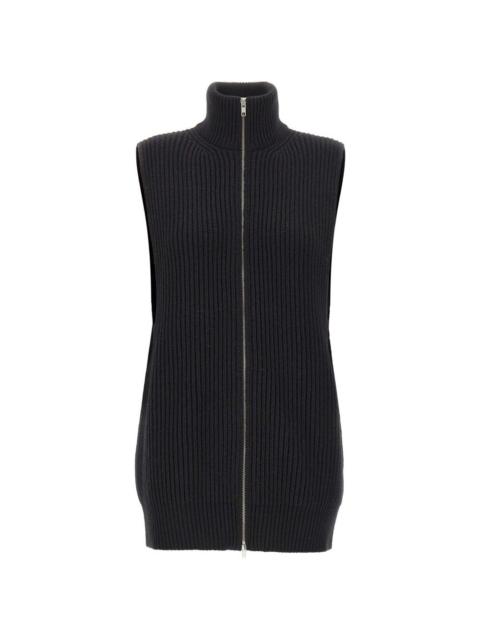 MM6 Maison Margiela ribbed-knit zip-up cardigan
