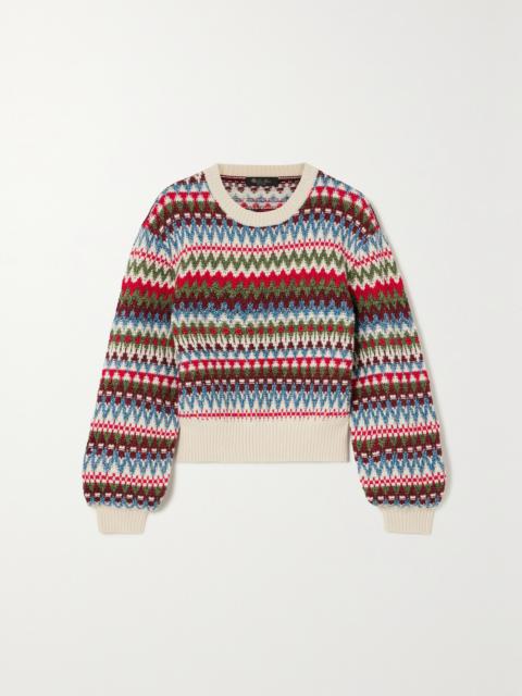 Loro Piana Trujillo Fair Isle Silk, Cashmere And Cotton-blend Sweater