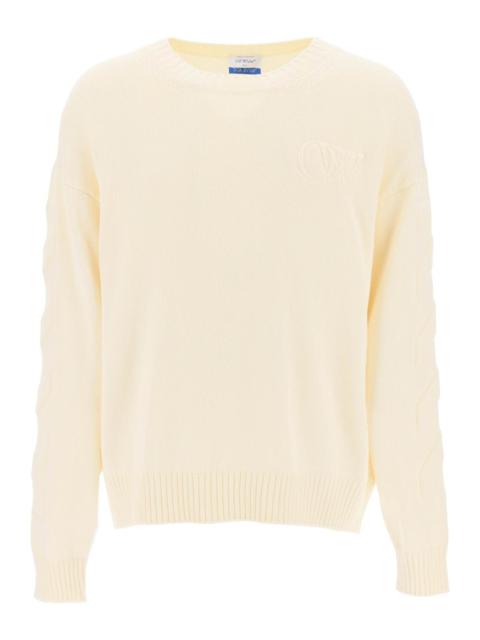 SWEATER WITH EMBOSSED DIAGONAL MOTIF