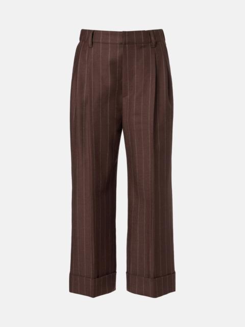 Brunello Cucinelli Chalk stripe wool cropped flared pants