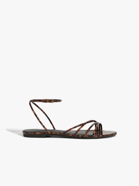 SCHUTZ Inez Animal Print Leather Flat Sandal