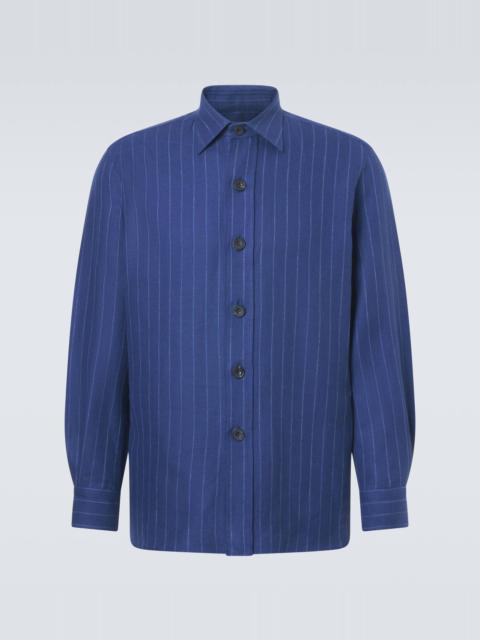 RUBINACCI Striped linen and wool shirt