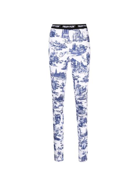PHILIPP PLEIN embroidered high-rise leggings