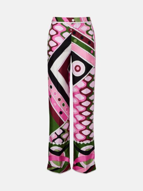PUCCI Printed high-rise silk wide-leg pants