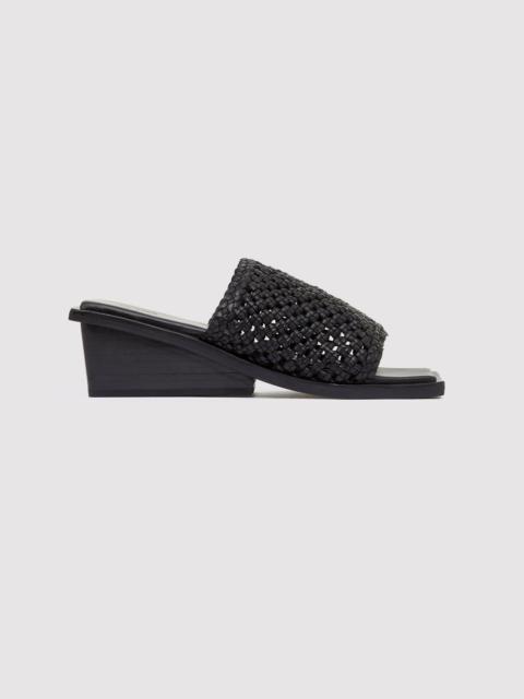 ST. AGNI 90s Macrame Wedge Heel - Black