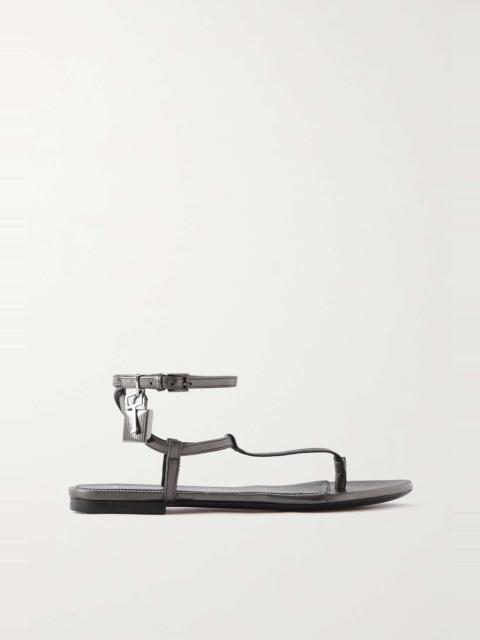 TOM FORD Padlock metallic leather sandals