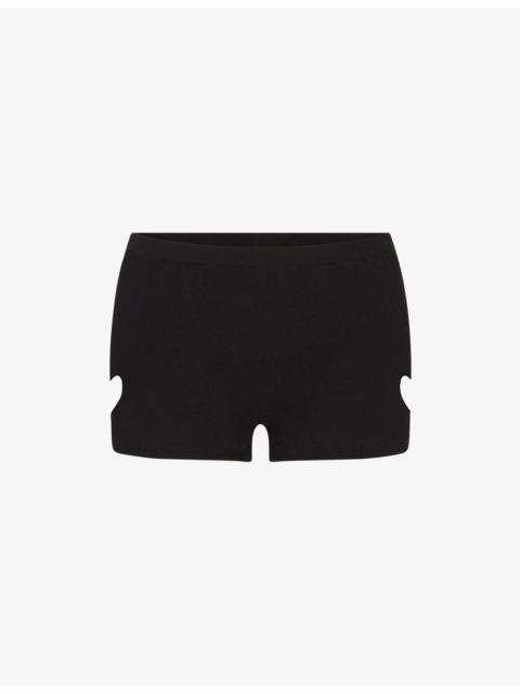 SKIMS Micro Heart Worn-In Cotton-Jersey Shorts