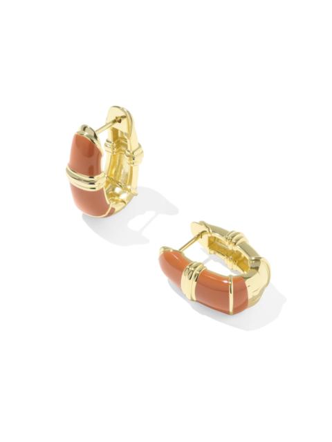 KENDRA SCOTT Courtney Gold Enamel Huggie Earrings