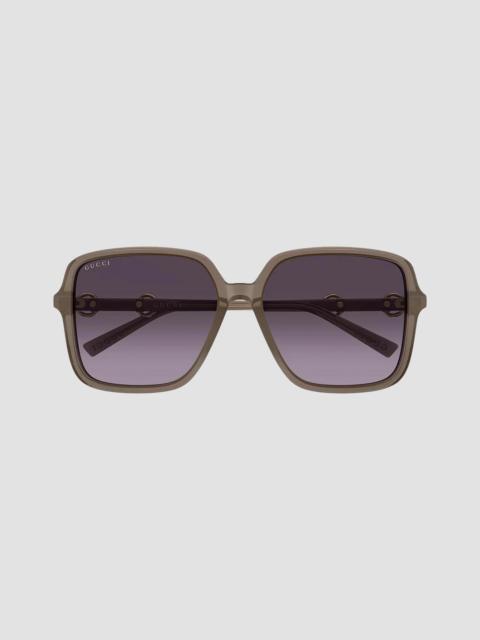 GUCCI Women's Horsebit 59MM Butterfly Sunglasses - Brown