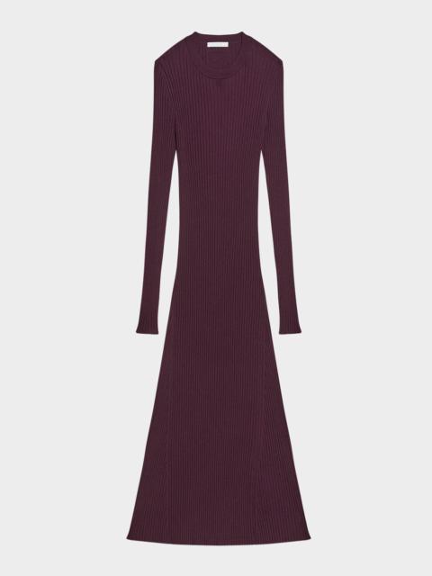 Helmut Lang Open-Back Ribbed Wool Dress