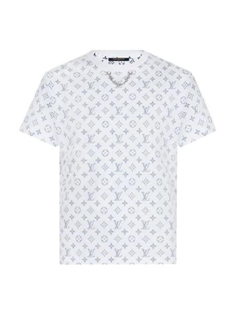 Louis Vuitton LOUIS VUITTON SS22 Collar Chain Logo Short Sleeve Unisex White 1A8QDG
