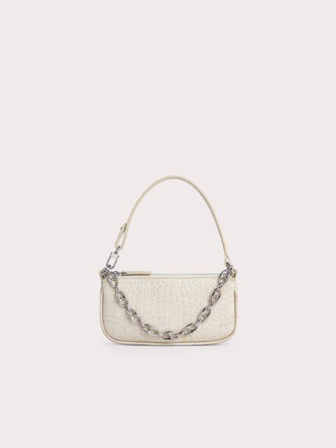 Mini Rachel Cream Croco Embossed Leather