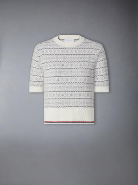 Thom Browne MERINO WOOL JACQUARD SNOWFLAKE TEE