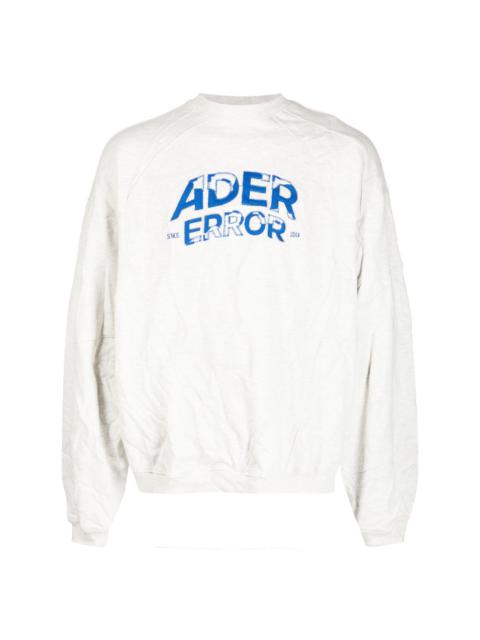 logo-embroidered crinkled sweatshirt