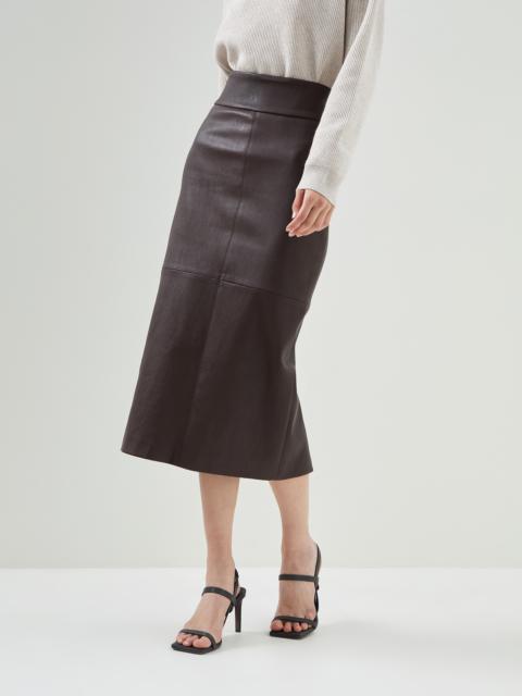 Brunello Cucinelli Stretch nappa leather pencil skirt