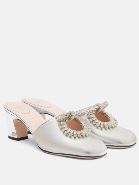 Valentino Adamantine 60 metallic leather mules
