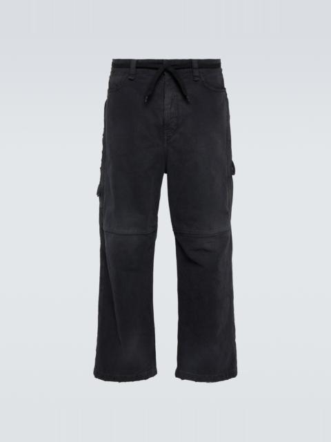 Mid-rise cropped cotton canvas pants
