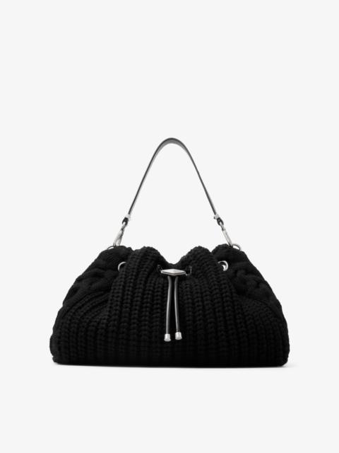 JIMMY CHOO Cinch Medium
Black Knitted Wool Bucket Bag