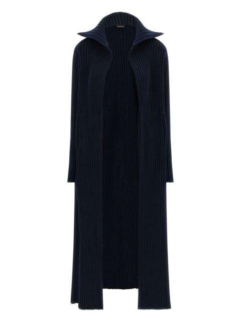 BALENCIAGA ribbed shawl-collar cardigan