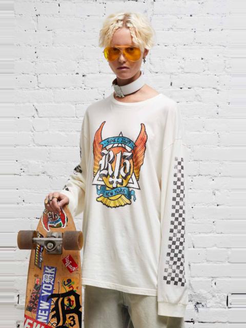 R13 SKATE LONG SLEEVE T - WHITE