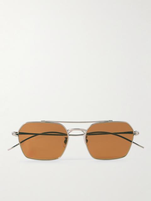 Oliver Peoples Aviator-style Silver-tone Sunglasses