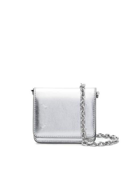 metallic mini leather bag