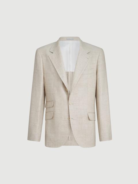 Brunello Cucinelli Silk, linen and wool hopsack deconstructed Cavallo blazer