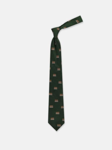 J. PRESS MADE-IN-ENGLAND HUNTER GREEN FOUR MONKEYS CLUB TIE