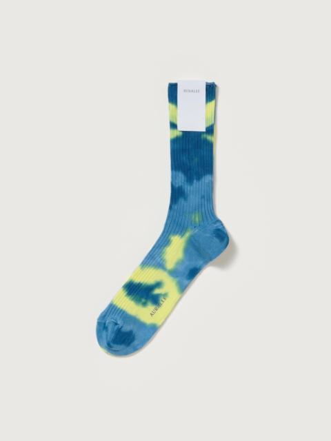 AURALEE GIZA HIGH GAUGE TIE-DYE SOCKS
