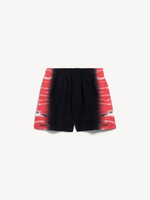 BALENCIAGA Men's Extreme Tie Dye Regular Fit Bermuda in Black