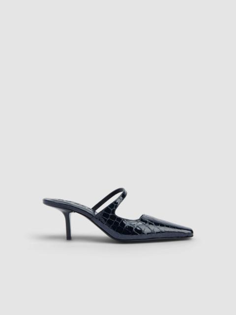BY FAR Serena Closed Toe Croco Embossed Mule