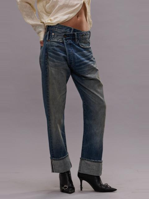 R13 CUFFED CROSSOVER JEAN