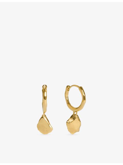 MONICA VINADER Fragments Asymmetric 18ct Yellow Gold-Plated Vermeil Sterling-Silver Huggie Earrings