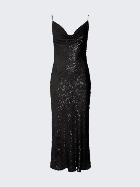 LAPOINTE Sequin Cowl Midi Dress