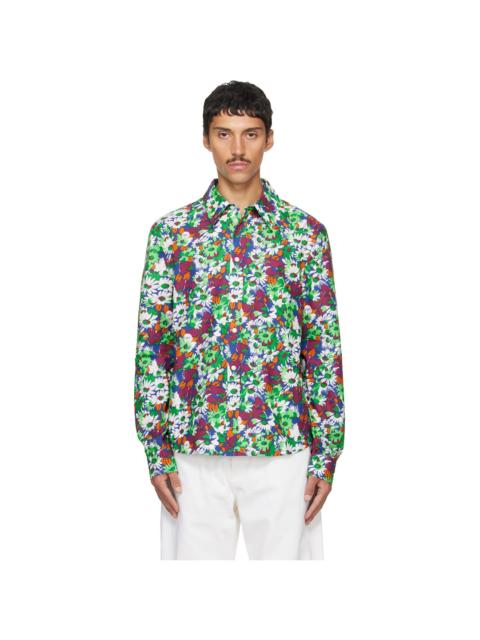 Marni Blue Pop Flowers Print Shirt