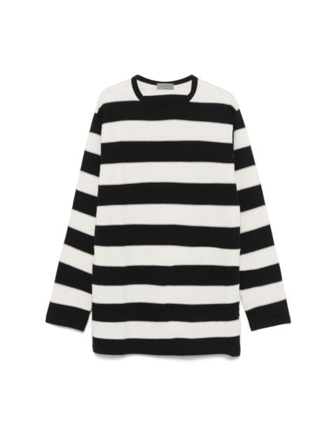 Tシャツ・カットソー Yohji Yamamoto 19/1 PLAIN STITCH STRIPE LONG SLEEVE Yohji Yamamoto 19-1-Plain-Stitch-Stripe-Long-Sleeve-Tee