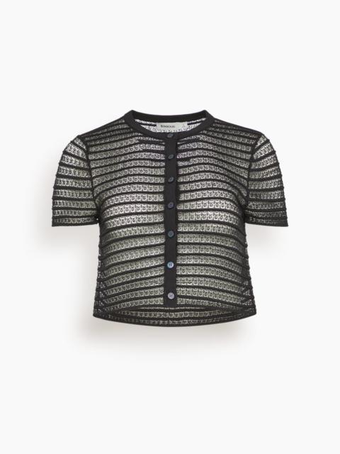 SIMKHAI Holli Short Sleeve Cardigan in Black