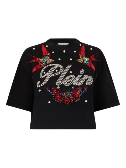 PHILIPP PLEIN crew-neck cropped T-shirt