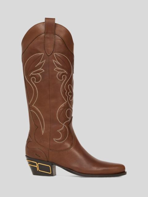 Etro TEXAN-STYLE LEATHER BOOTS