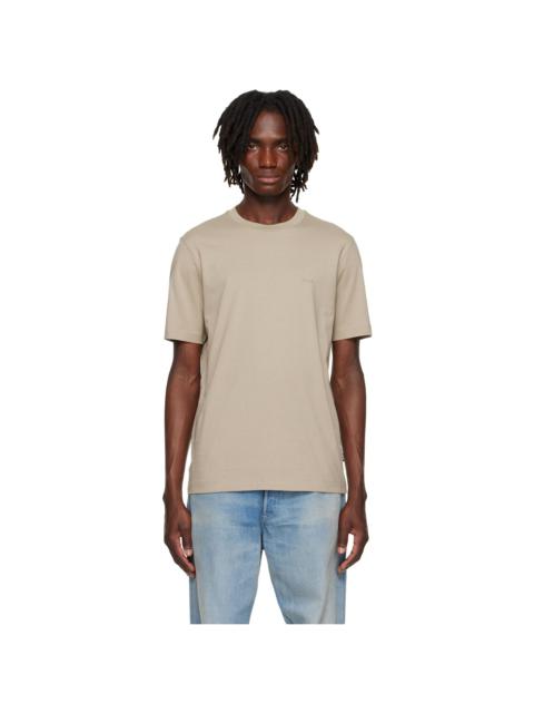 BOSS Beige Cotton Jersey Logo Detail T-shirt